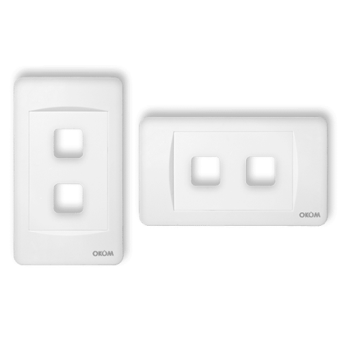 Ổ cắm âm tường Okom kiểu G18 mặt 2 lỗ
